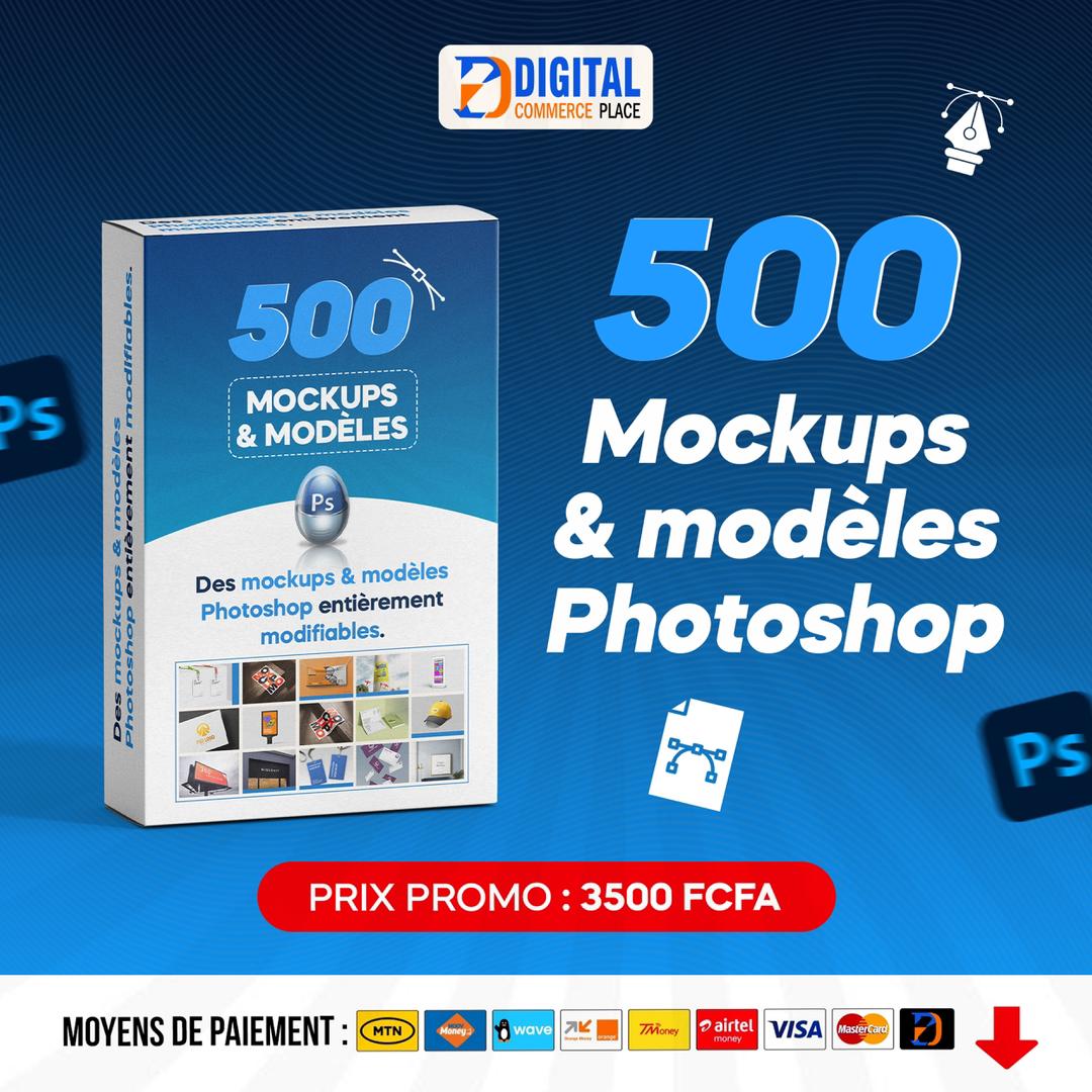 Obtenez +500 Mockups et Modèles PREMIUM